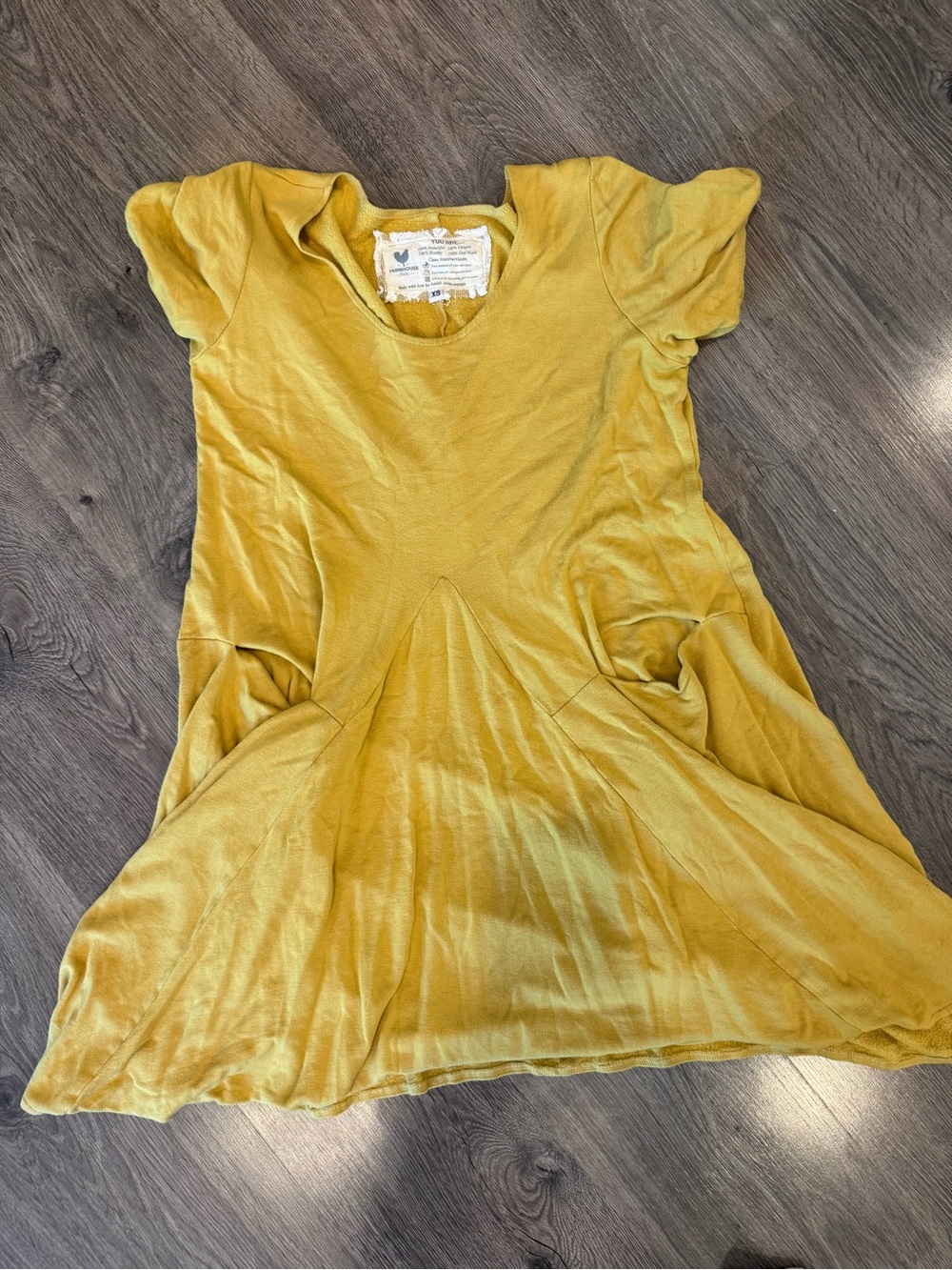 Girls' Mustard Yellow Pocket Swing Dress